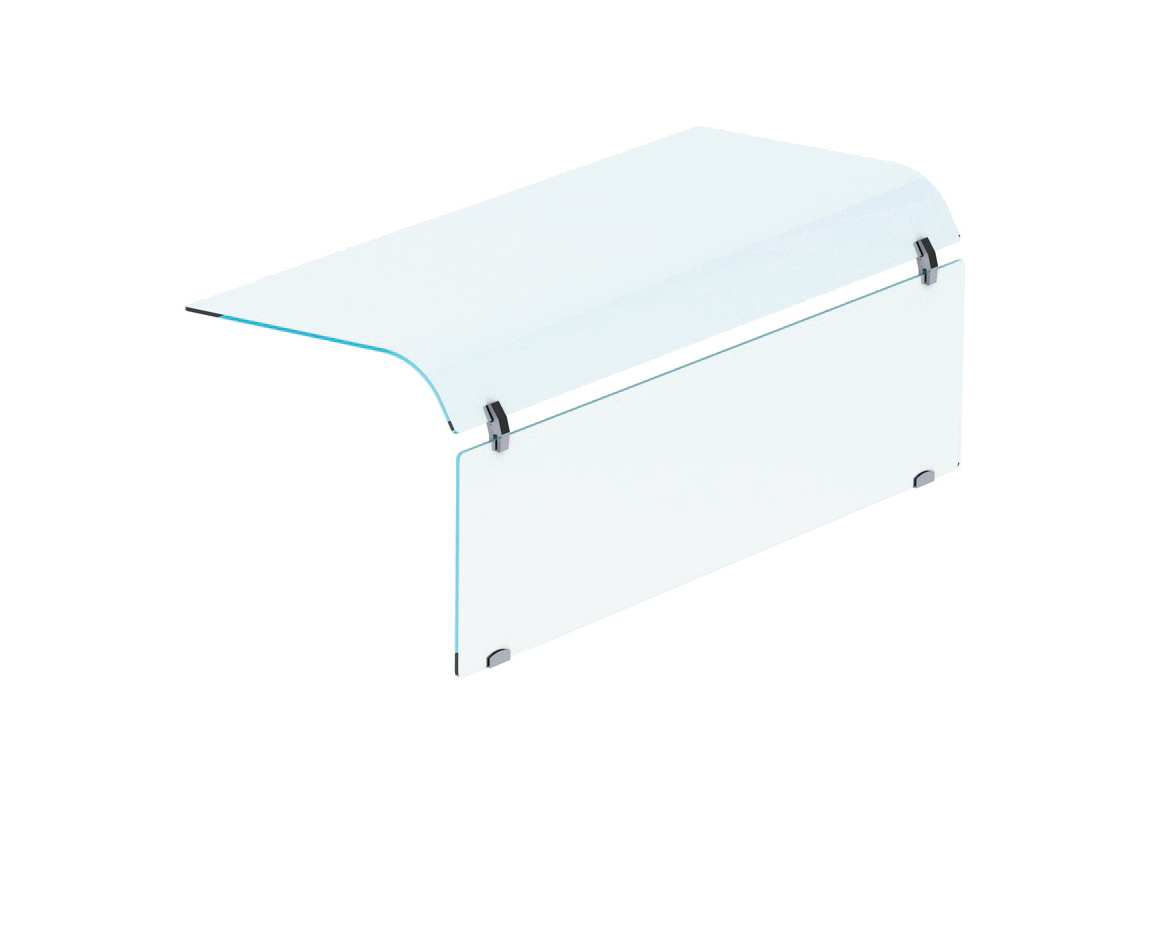 Aufsatzbord Mit Einseitig Abgerundet Glas Geschlossen - 2/1