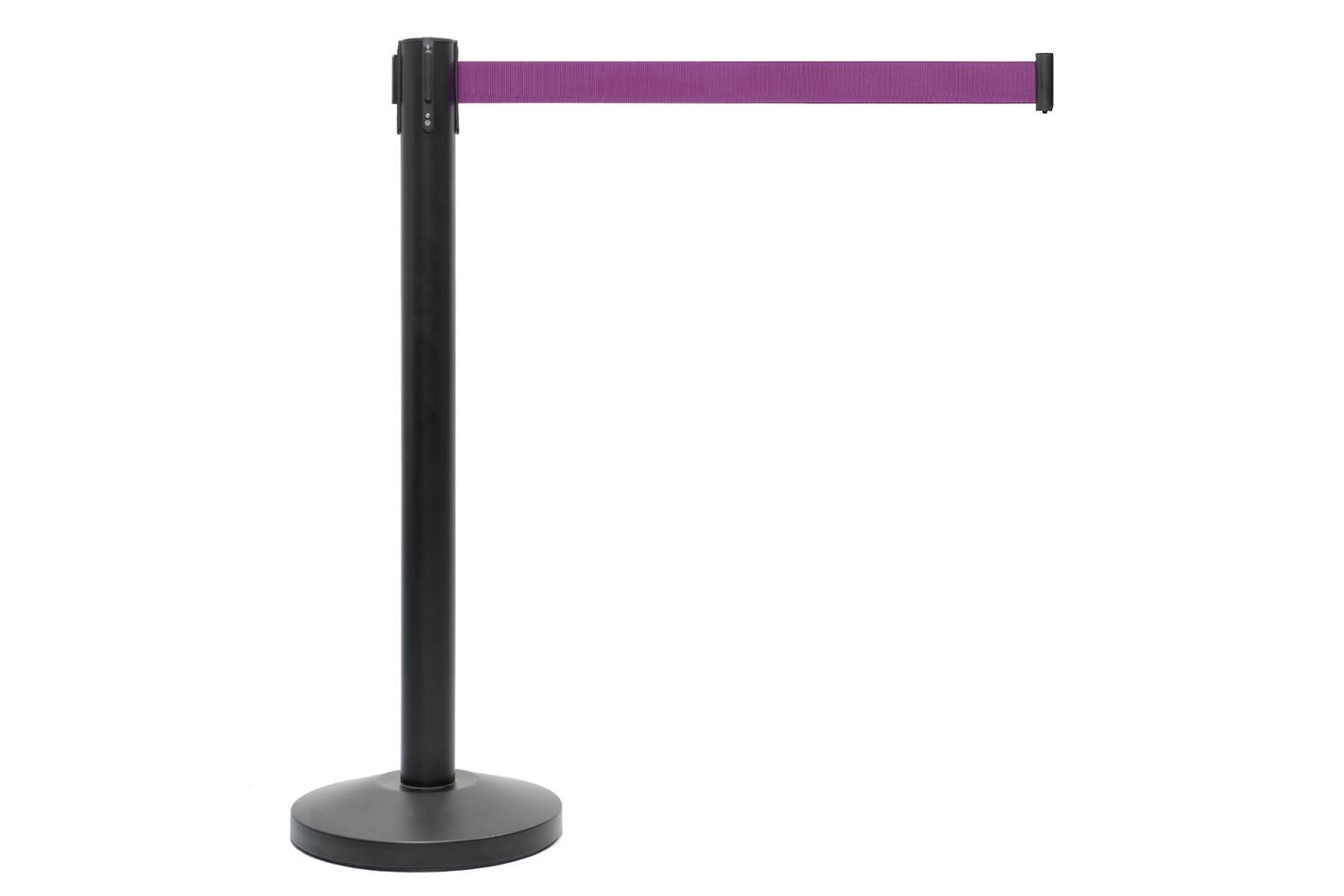 Zwarte Afzetpaal met Trekband Paars