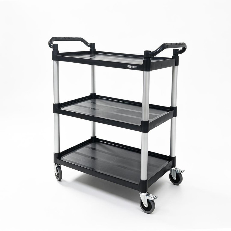 Kunststof Serveerwagen Zwart 3 Niveaus – tot 130kg