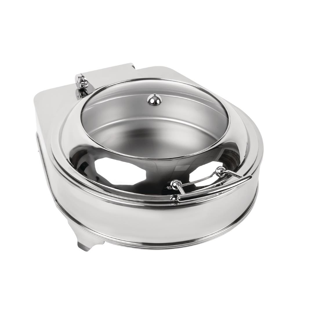 Ronde Chafing Dish Elektrisch | Glazen Deksel | 6 Liter | 425x490x(H)240mm