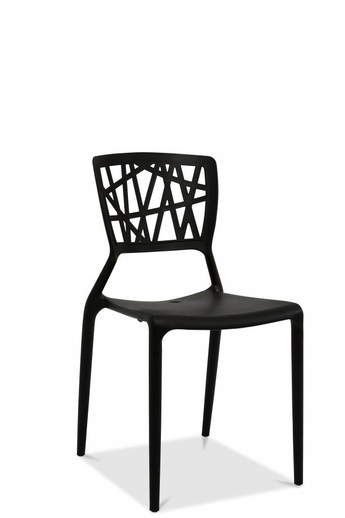 Webb chaise empilable Noir, Polypropylène, 47x43x84cm (BxTxH), 50500