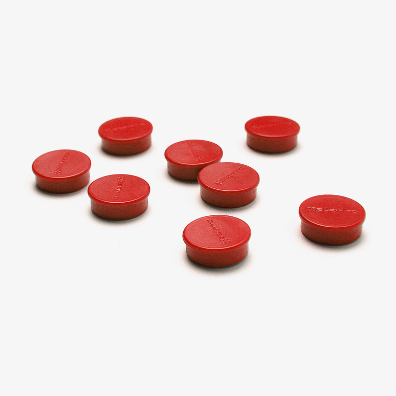 Magnete 20mm rot, VPE mit 8 Stück