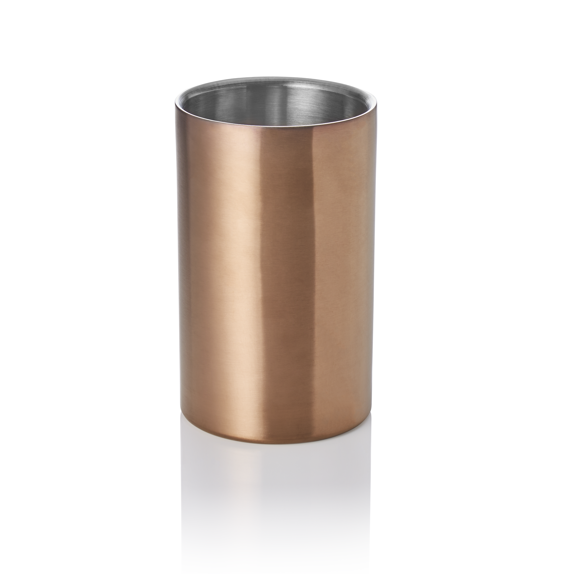 fleskoeler, diameter 12 cm, hoogte 19 cm, titaangoud, dubbelwandig, chroom-nikkelstaal, PVD-beschichting