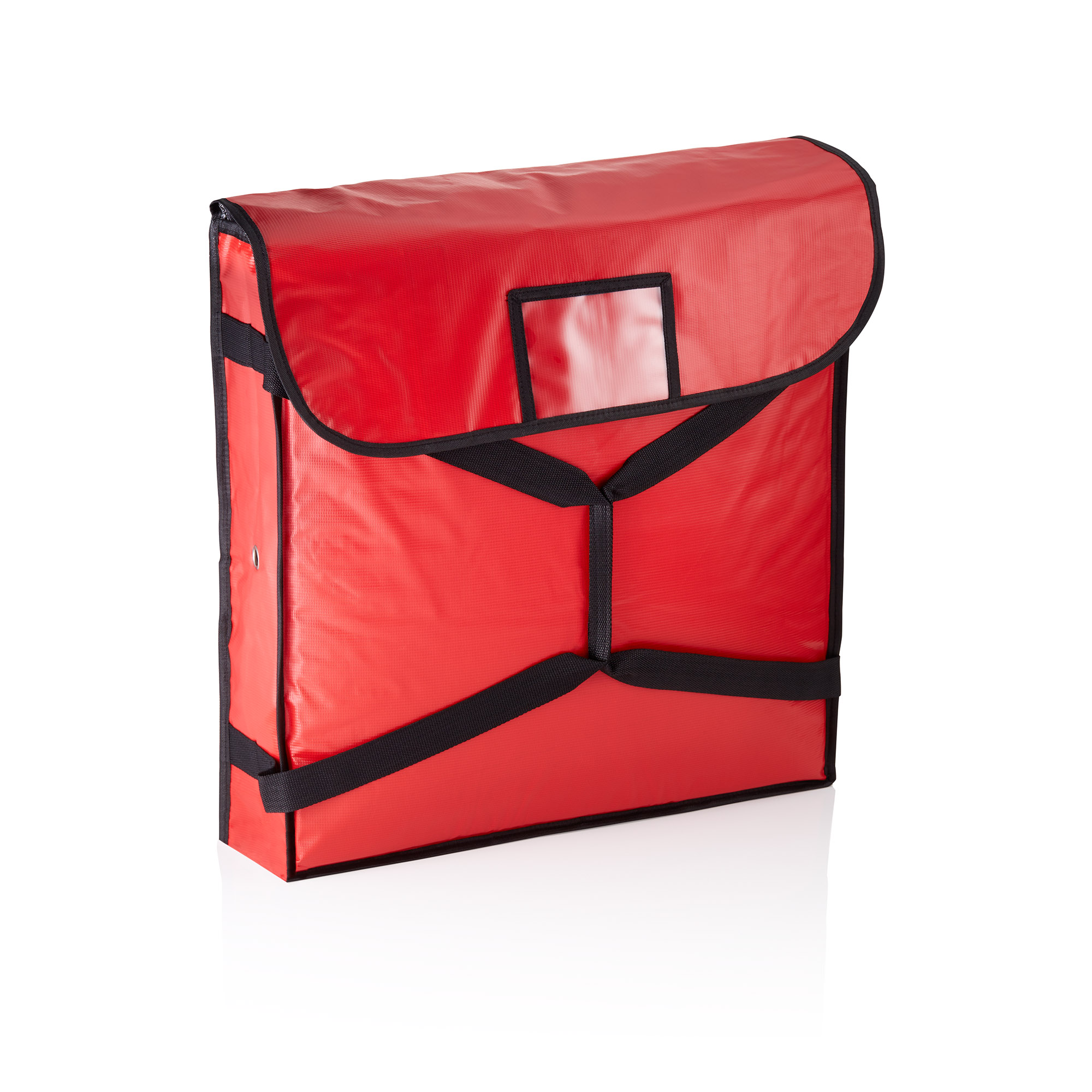 Sac isotherme pour 2 pizzas, 58 x 58 x 11 cm, rouge, plastique, aluminium