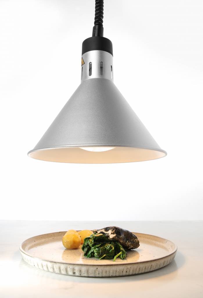 Aluminium Warmte Lamp | Kegelvormig | Zilver Kleur | 250W/230V | Verstelbaar | Ø175x(H)250mm