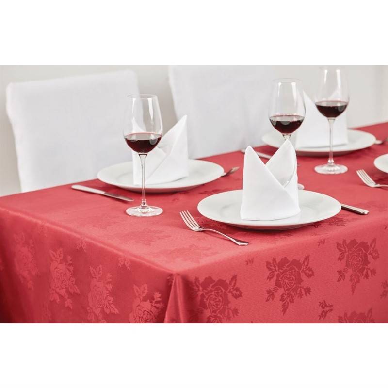 Luxury Traditions Tischdecke | 100% Polyester | Bordeauxrot | Erhältlich in 4 Größen
