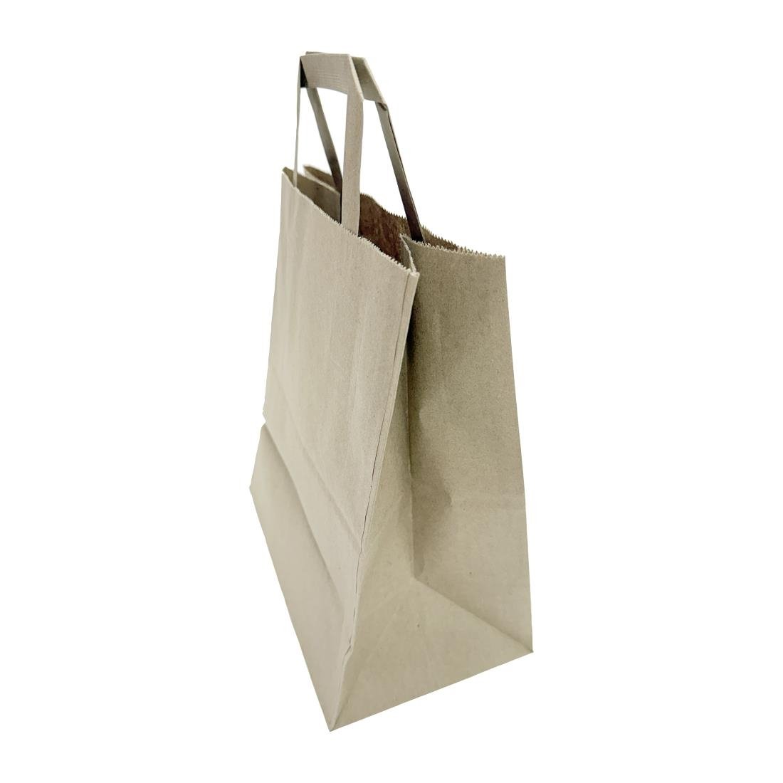 Fiesta Recycelbare Papiertüten Mit Flachen Griffen Braun Groß (250 Stück)