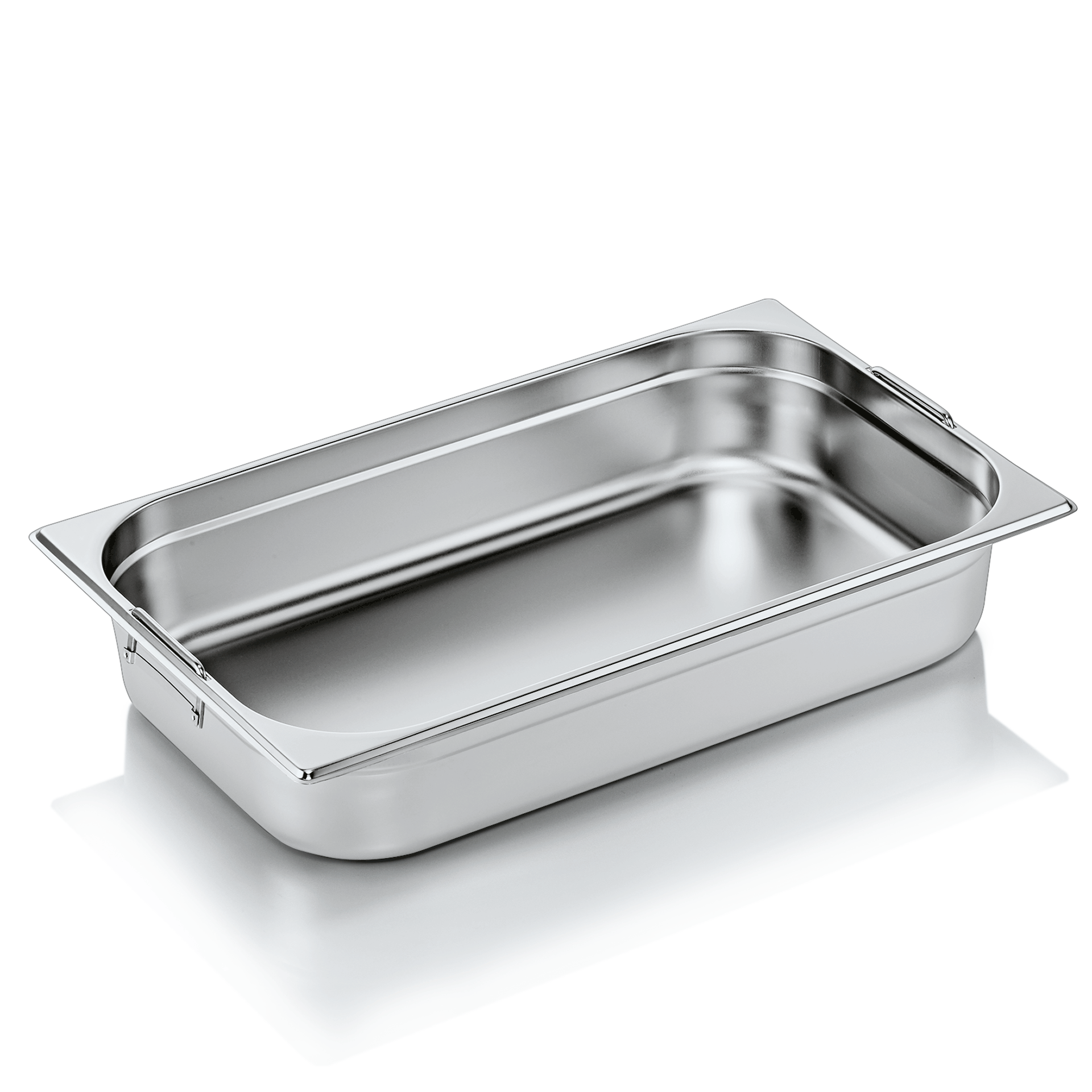 GN-bak GN CORE 1/1-100 mm, met opklapgrepen, chroom-nikkelstaal