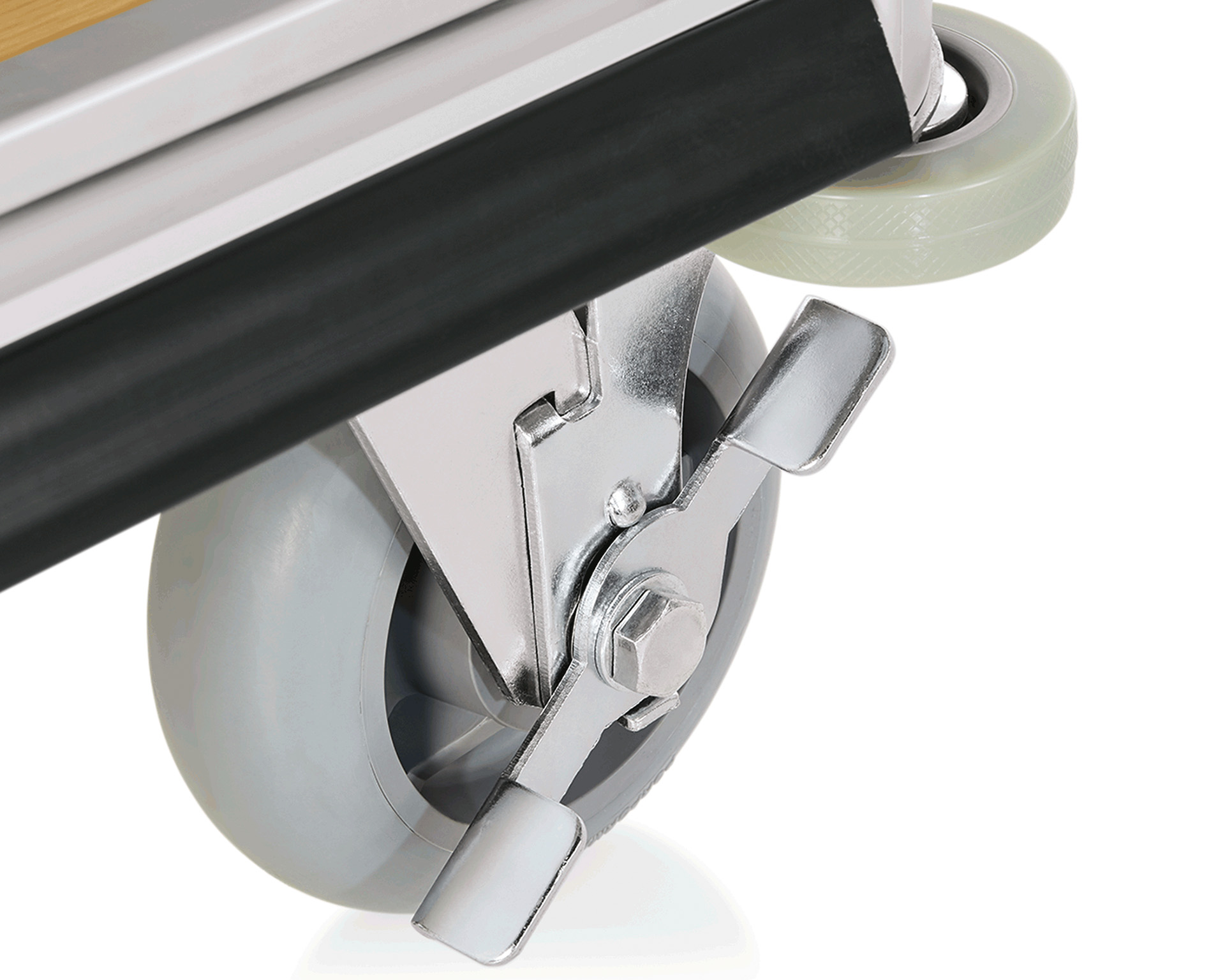 Housekeeping-Wagen - Aluminium und MDF-Holzoptik - 41 kg
