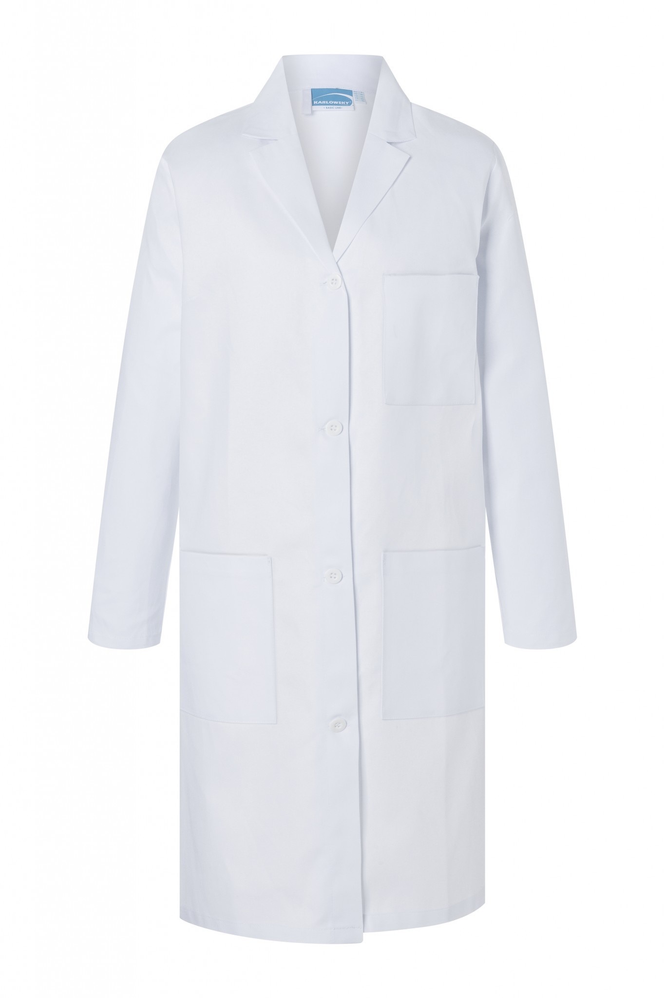 Damenmantel Basic - Weiß - 100% Baumwolle - Erhältlich in 6 Größen