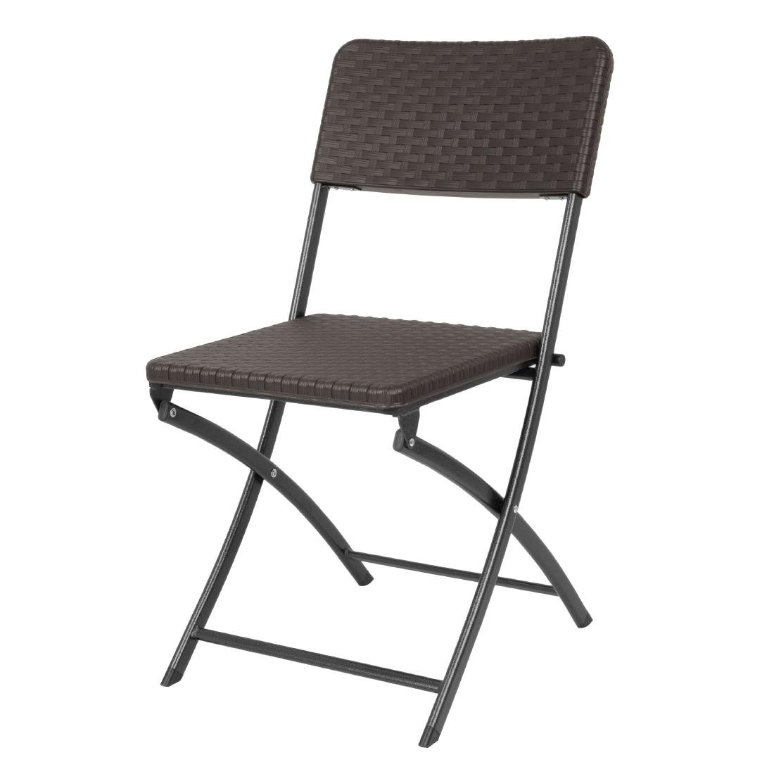 Bolero rattan klapstoelen bruin (set van 2)