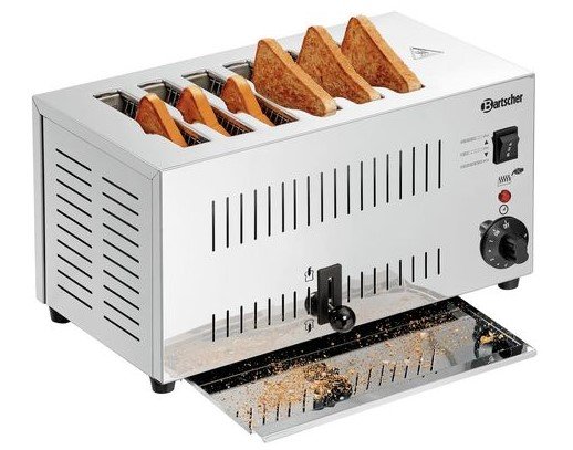 Toaster TS60 | 6 Schnitte | Krümelschublade | 405x265x(h)220mm