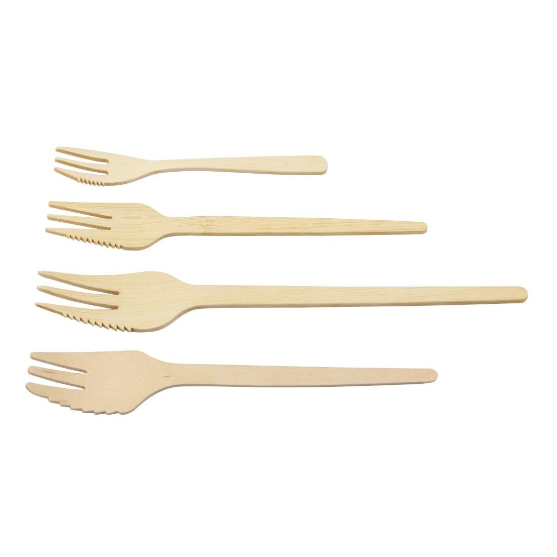 Fourchettes snack en bambou Sier Disposables 135 mm (lot de 100)