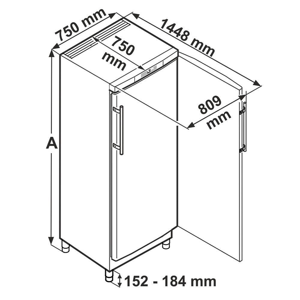 Liebherr - Armoire Négative Ventilée - Inox BlackSteel - 486L