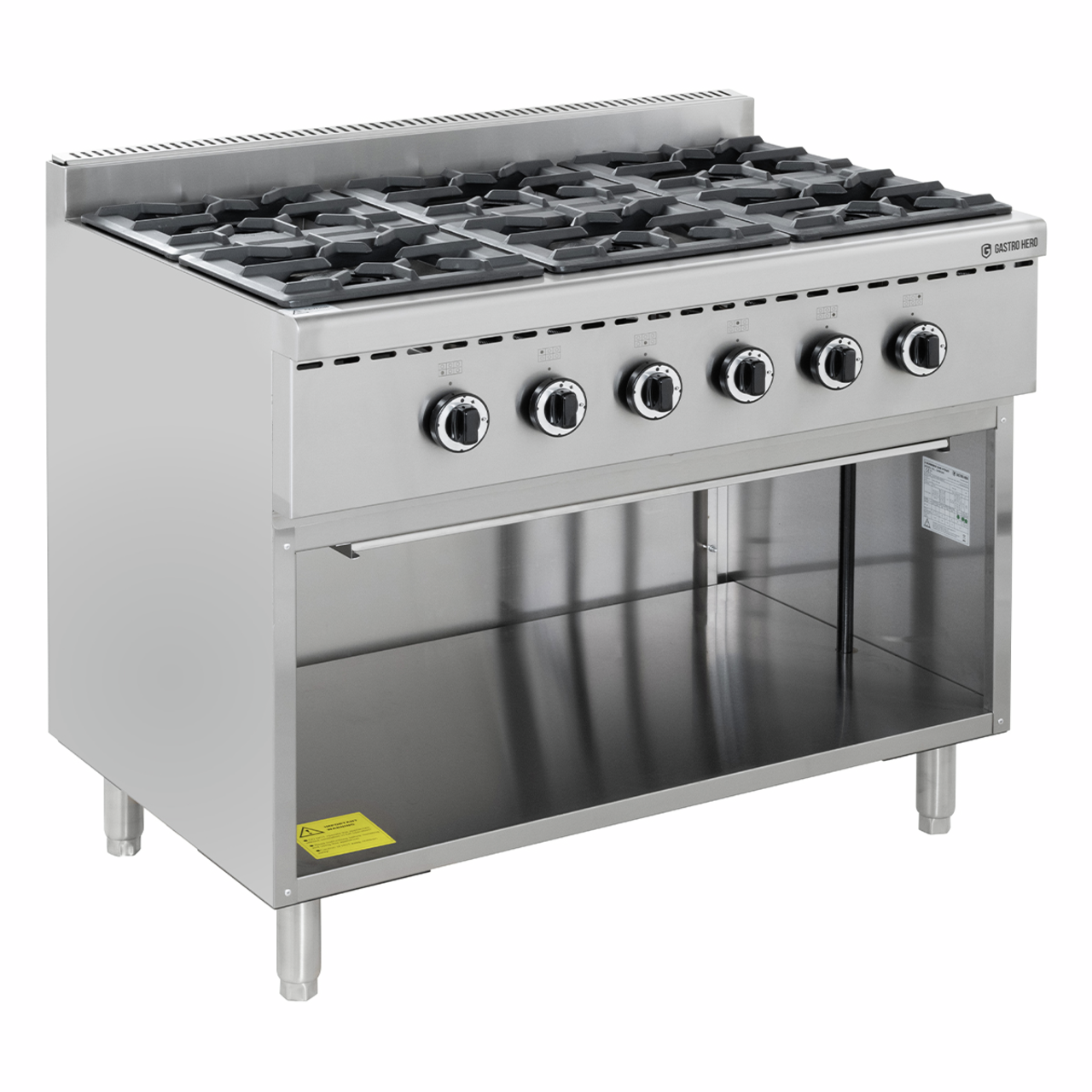 Gasfornuis ECO met open onderstel - 43,2 kW - 6 branders