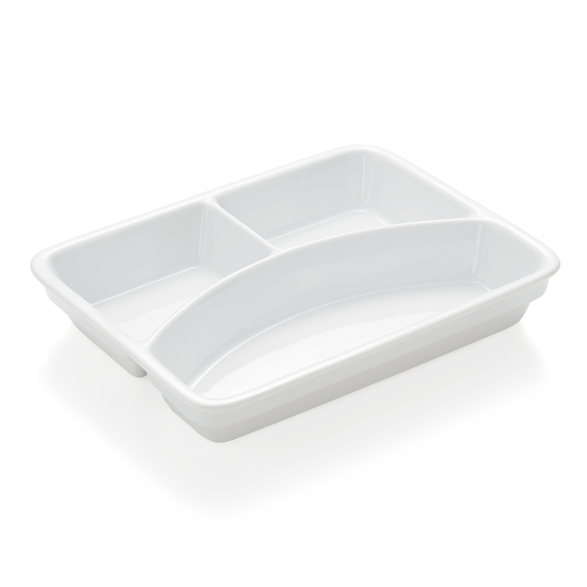 Afdelingschaal Set HAMBURG SYSTEEM, 23,5 x 17,5 x 3,7 cm, drievoudige onderverdeling, Set van 3 stuks, porselein