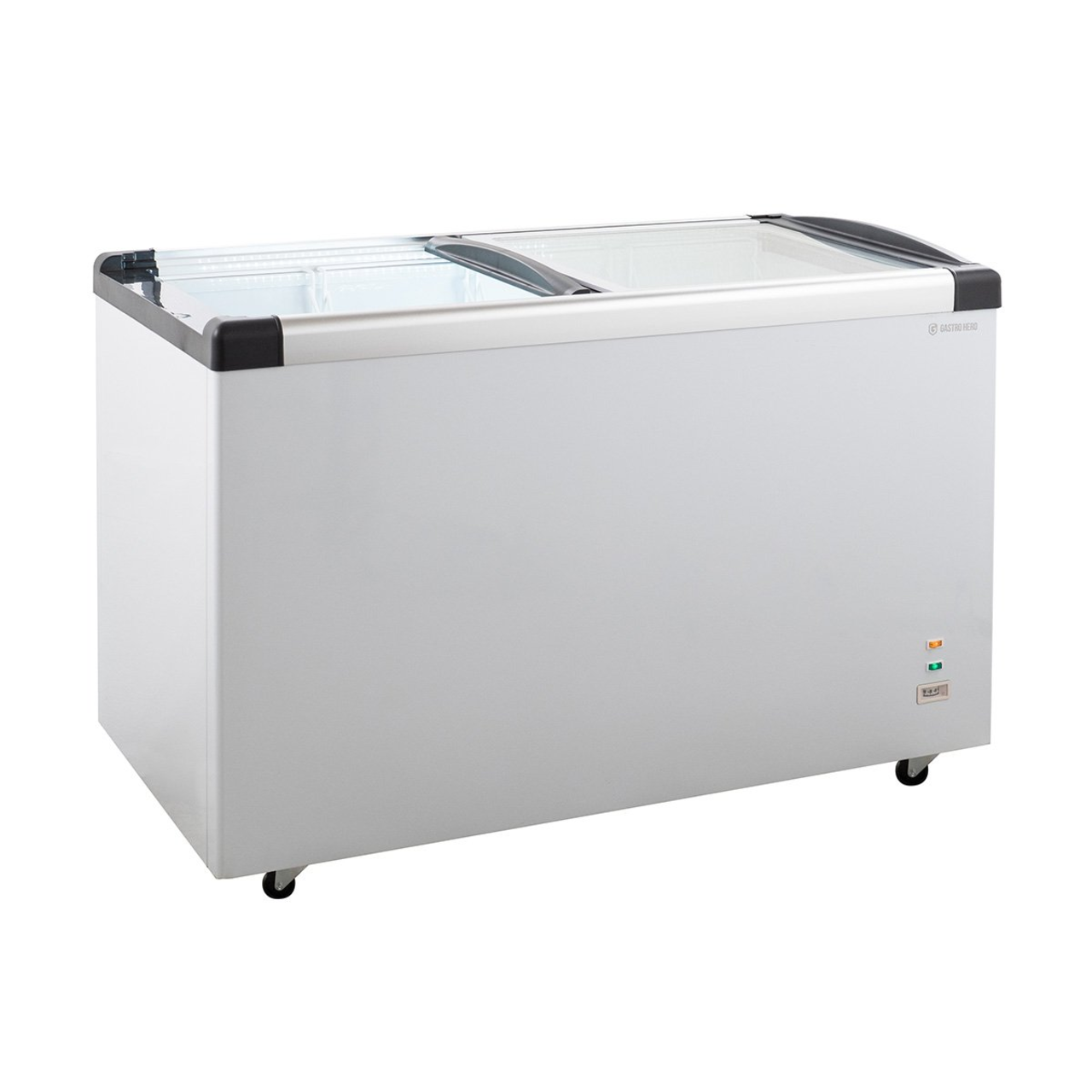 Tiefkühltruhe ECO 450 mit Glasschiebedeckel, 4 Rollen