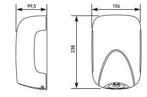 Sèche-Mains MINI - Super Compact - Temps de Séchage 13 sec - Blanc ABS - 900W