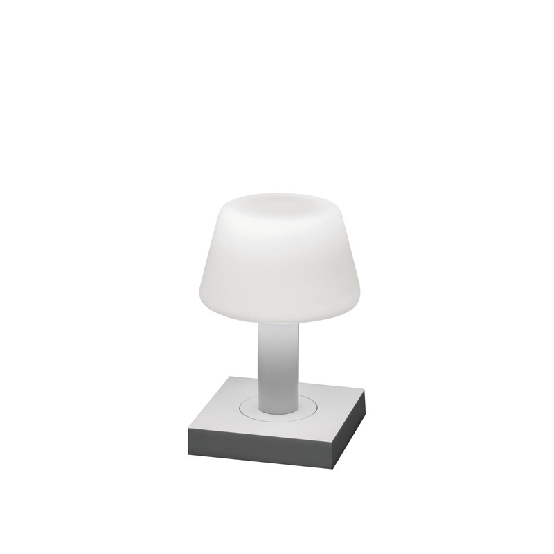 Monaco blanc mat - Lampe d'extérieur LED - Rechargeable par USB - 19x12,5cm