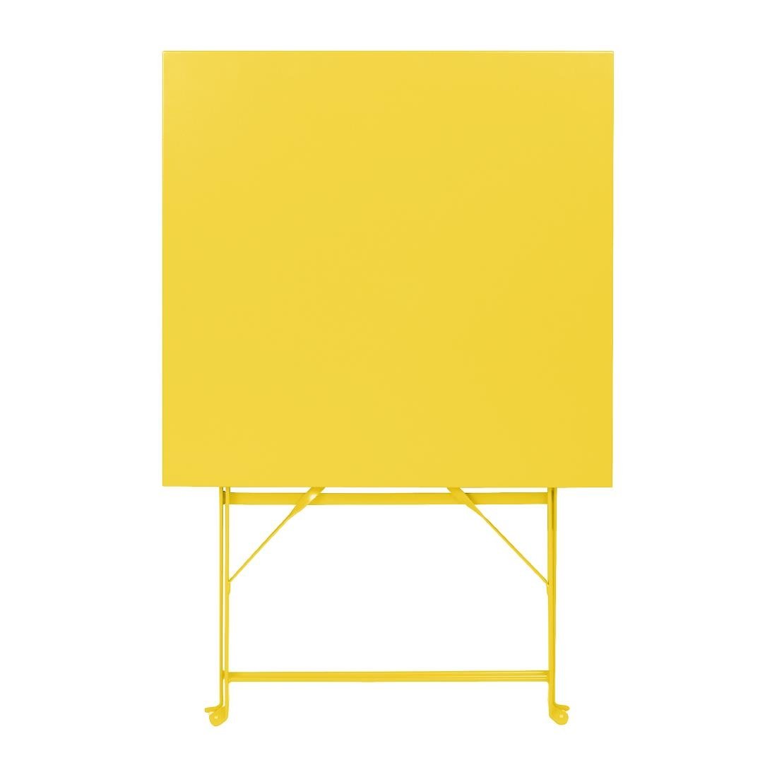Bolero Perth zachtgele trottoirstijl vierkante tafel 600 mm