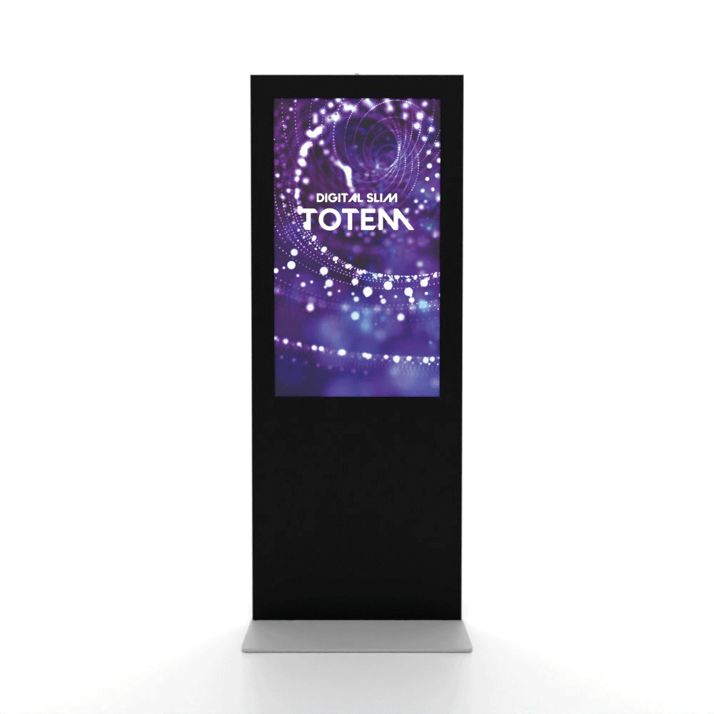 Totem numérique fin avec écran Samsung 50" et film tactile