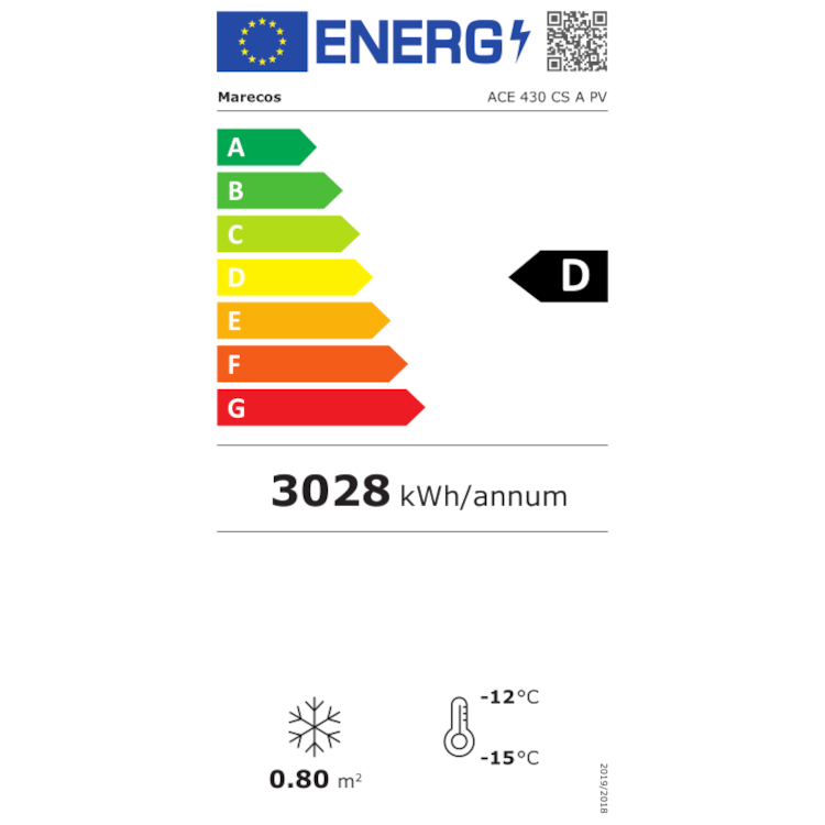 Congélateur Marecos en acier inoxydable avec porte vitrée série 430