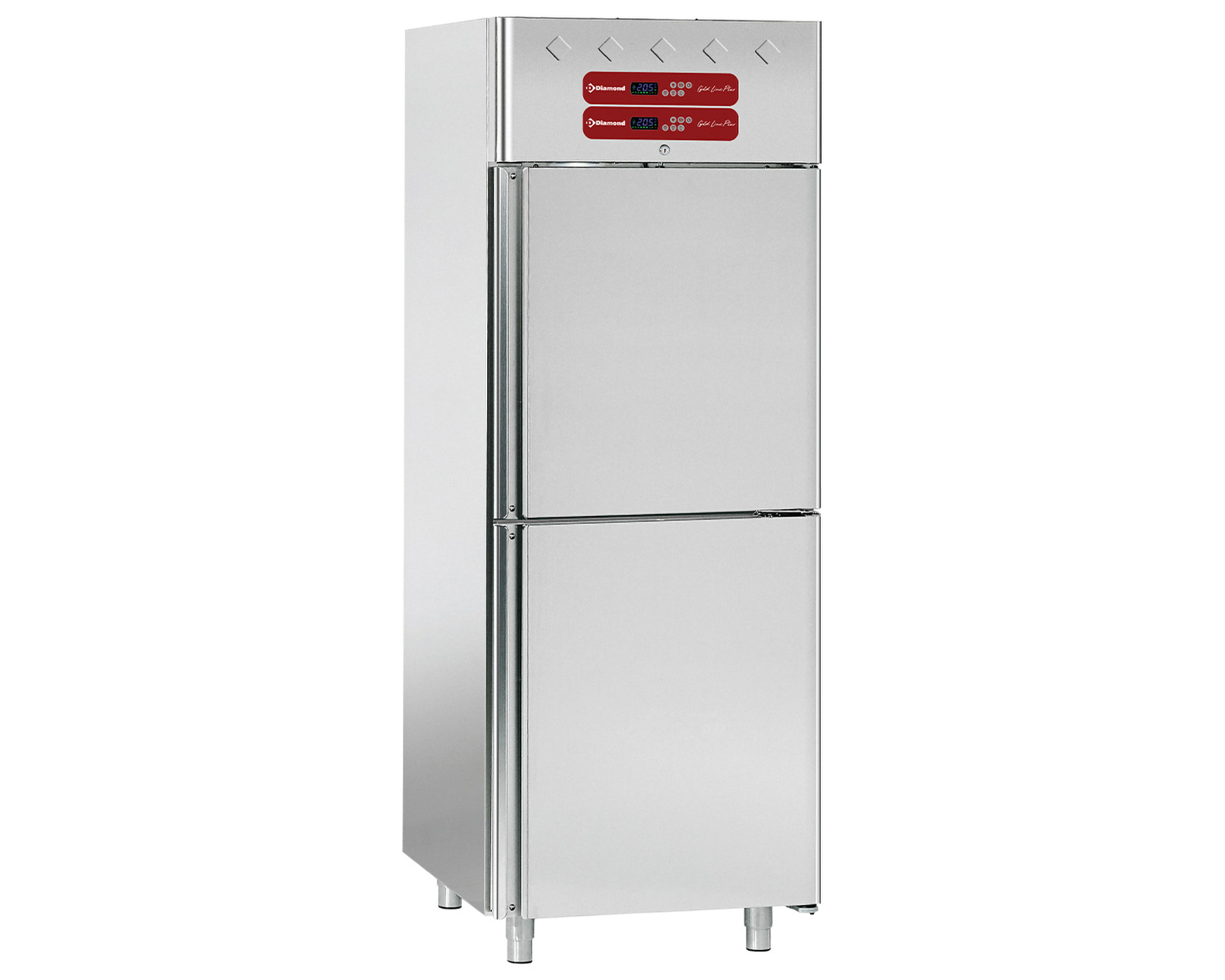 Kühl-Gefrierschrank aus Edelstahl 2x 350L