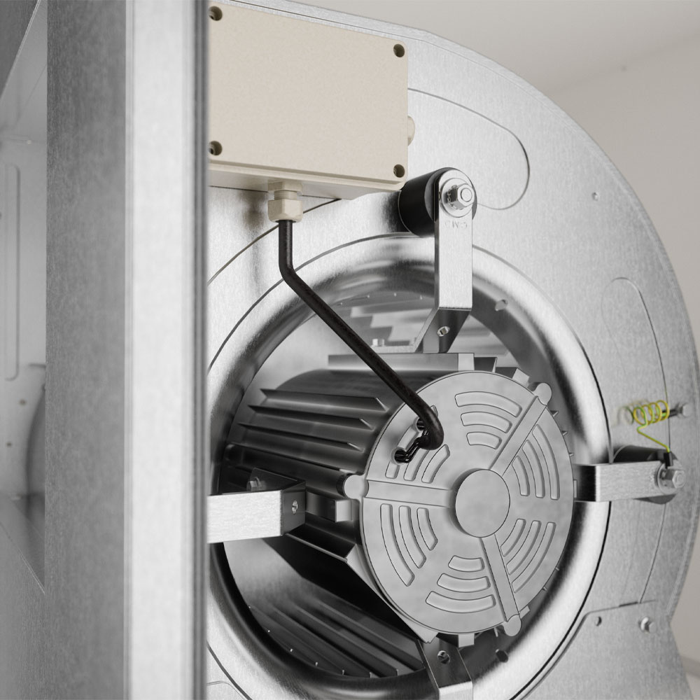 Centrifugale ventilator met omkasting	