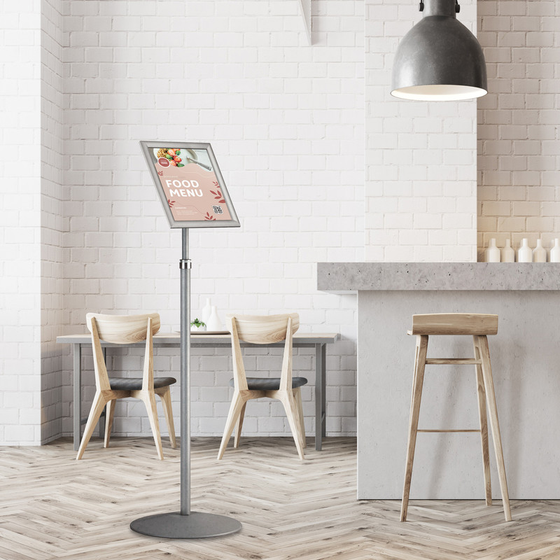 Infostandaard telescopisch - A4 - Aluminium/staal