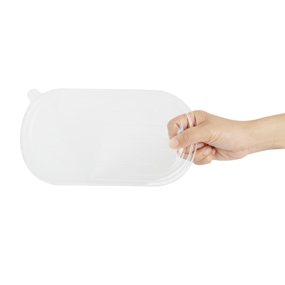 Fiesta Recyclable PET-Deckel für Bagasse-Ovalbehälter (100 Stück)