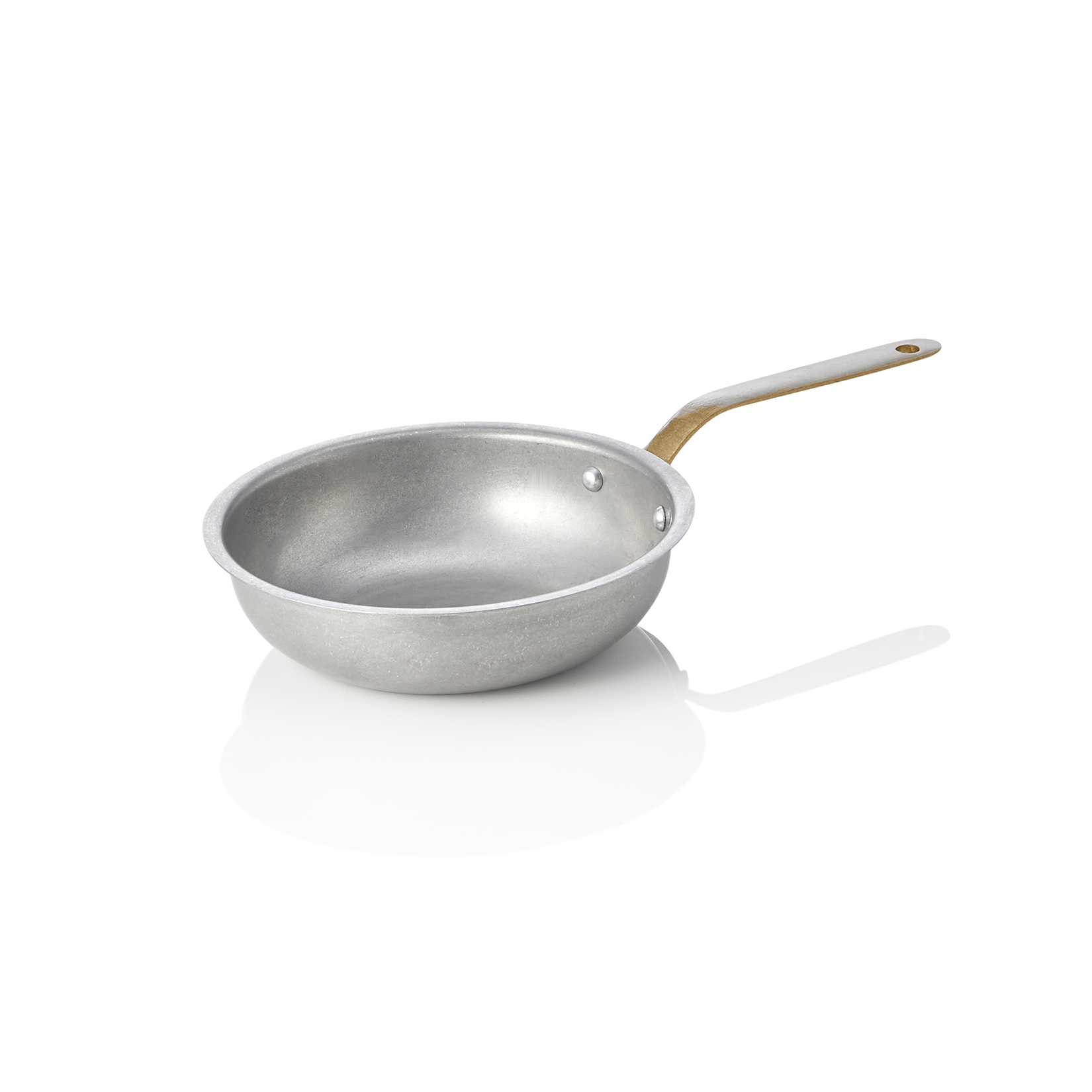 Serveerpan STEEL & STYLE VINTAGE, met messinggreep, Ø 16 cm, 390 ml, roestvrij staal