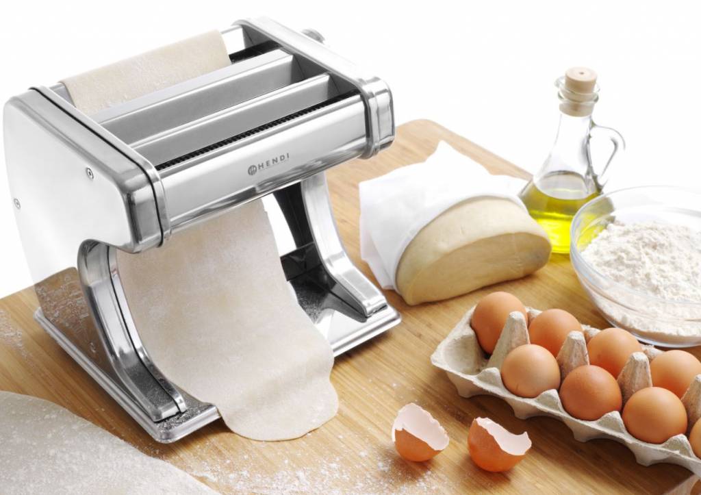 Pastamaschine elektrisch 170 mm | Einstellbar 0,2–2,5mm | 3 Aufsätze