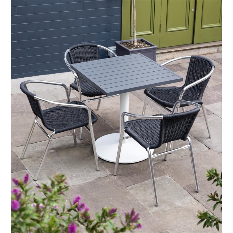 Plateau de Table Carré en Aluminium Bolero Gris Foncé - 70x70cm