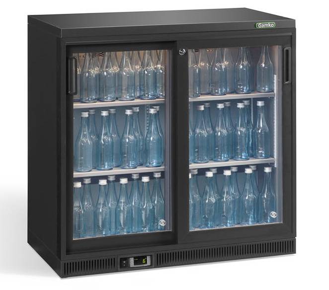 Flaschenkühlung 2-Türig Anthrazit | Gamko LG2 / 250G84 Maxiglas 250L | Schiebetüren | 900x536x850mm