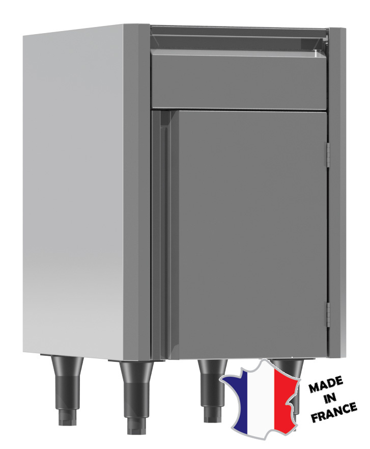 Meuble bas sans dessus - 1 porte battante - charniere à droite - 1 tiroir - 500(l)x615x860mm