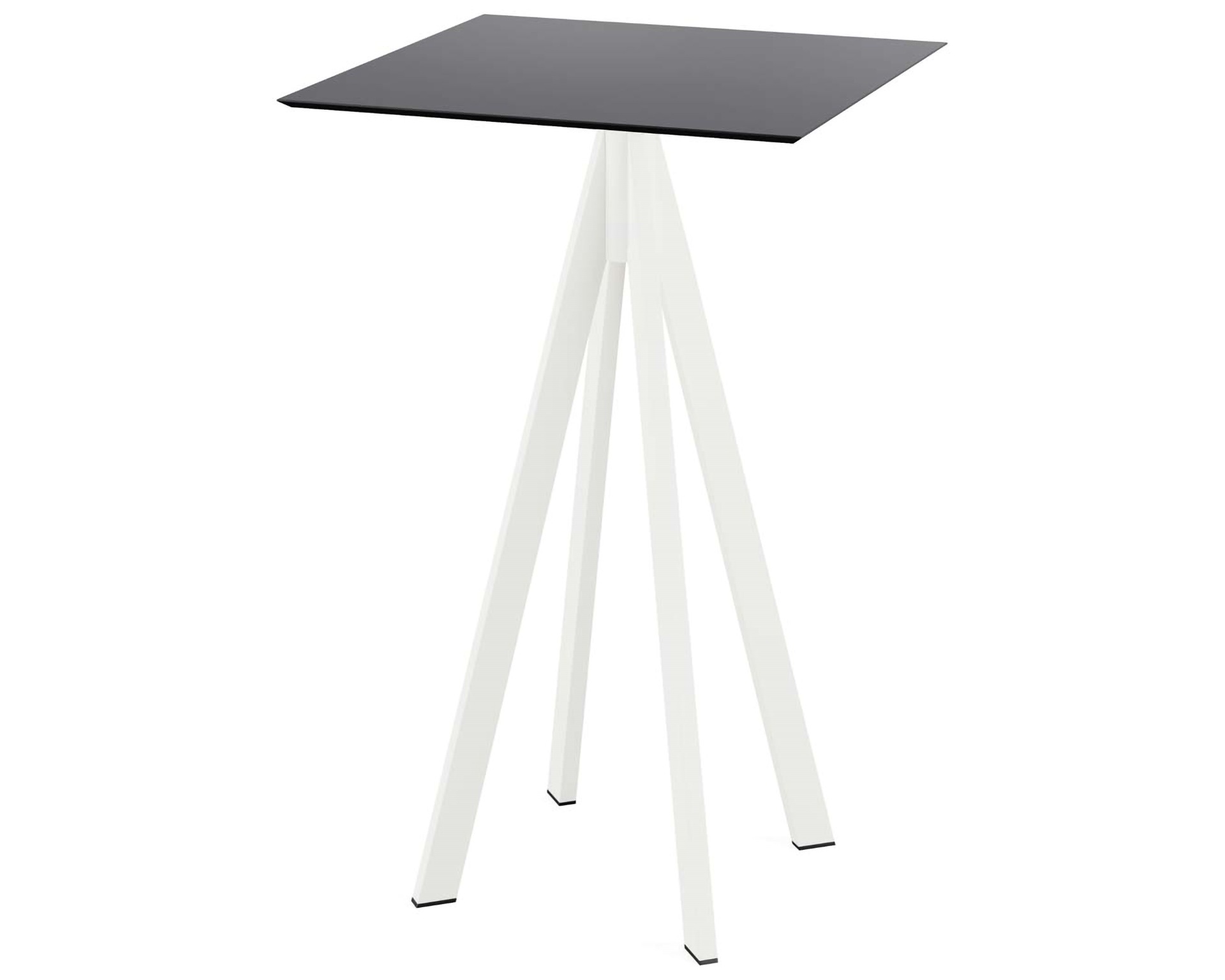 Infinity statafel wit frame + Zwart HPL tafelblad 70x70cm