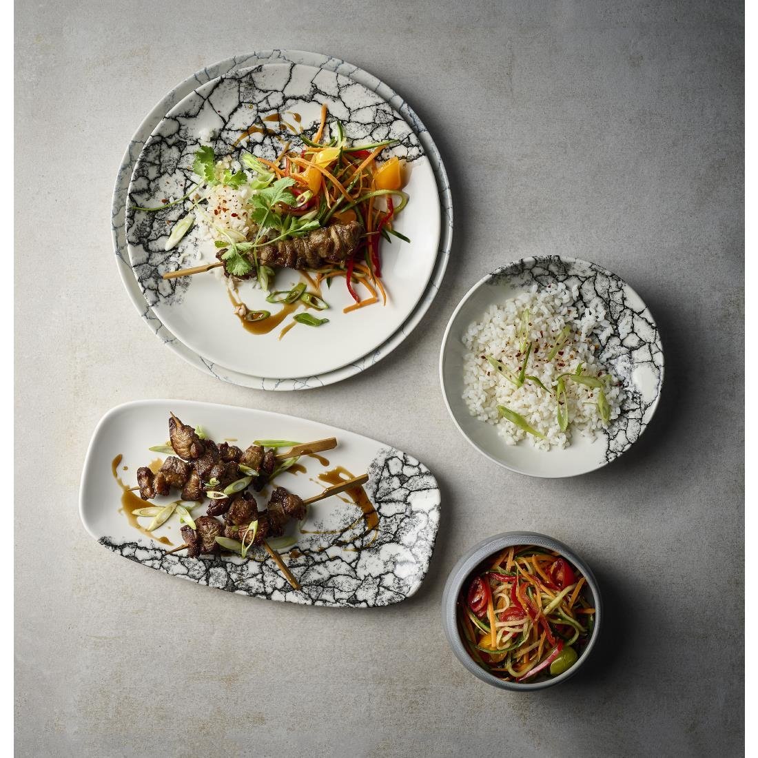 Churchill Kintsugi Accents Quartz Black Evolve Coupe-Teller, 286 mm, (12 Stück)