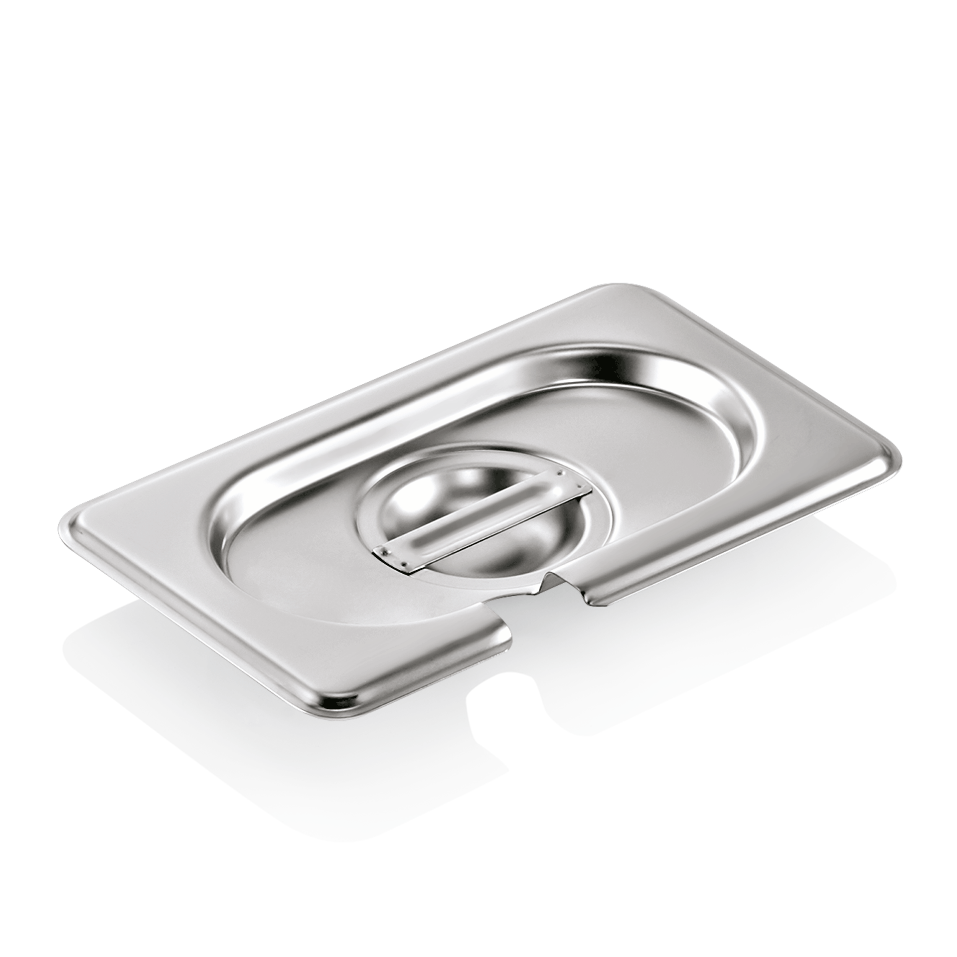 Couvercle GN GN SELECT 1/9, avec découpe pour cuillère, acier inoxydable chrome-nickel 18/8