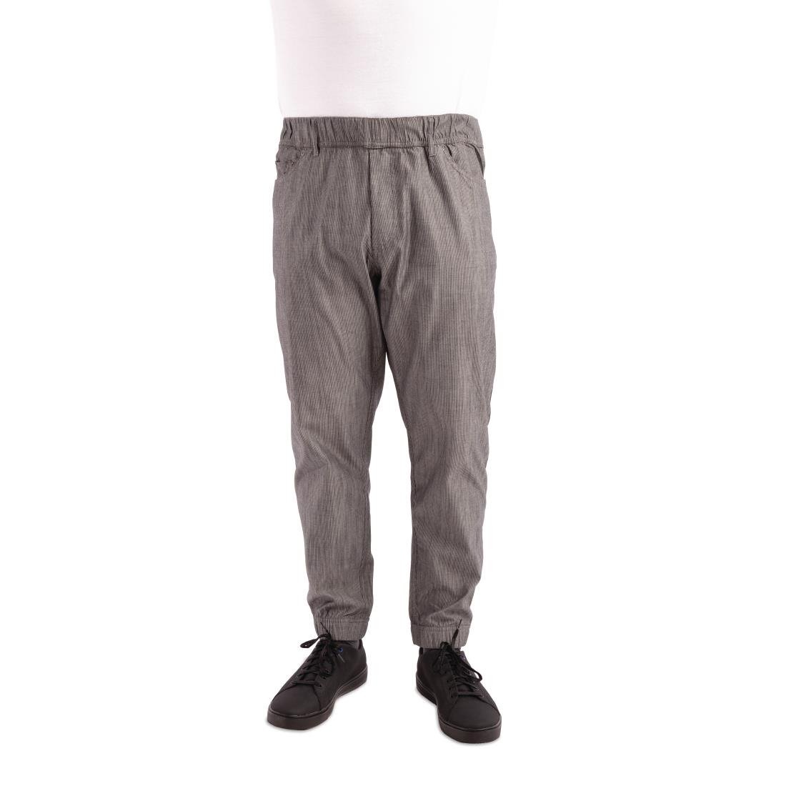 Pantalon | Chef Works Urban Jogger | Rayures Noir/Blanc | Unisexe | Disponible en 4 Tailles 