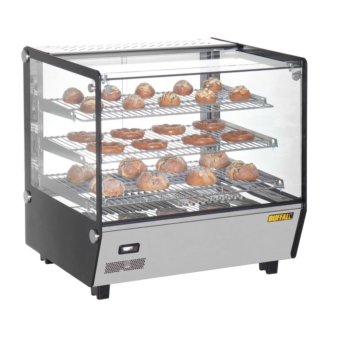 Vitrine chauffante de comptoir carrée Buffalo 120L