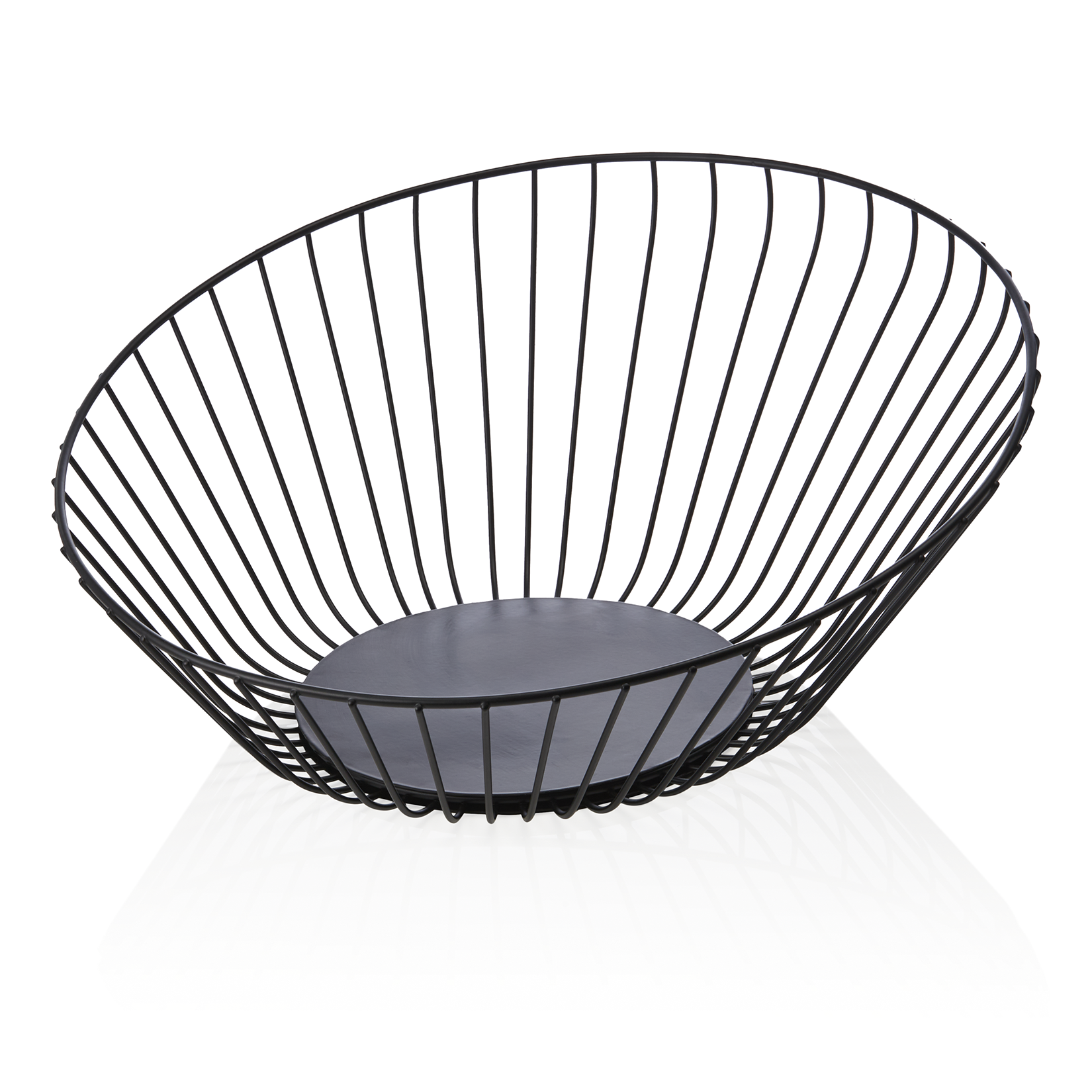 Buffetmand - Ø 33 cm - hoogte 13,5 cm - zwart - gepoedercoat - metaal 