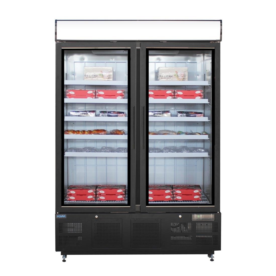 Polar G-Serie Gefrierschrank mit Sichtfenster 920Ltr Schwarz