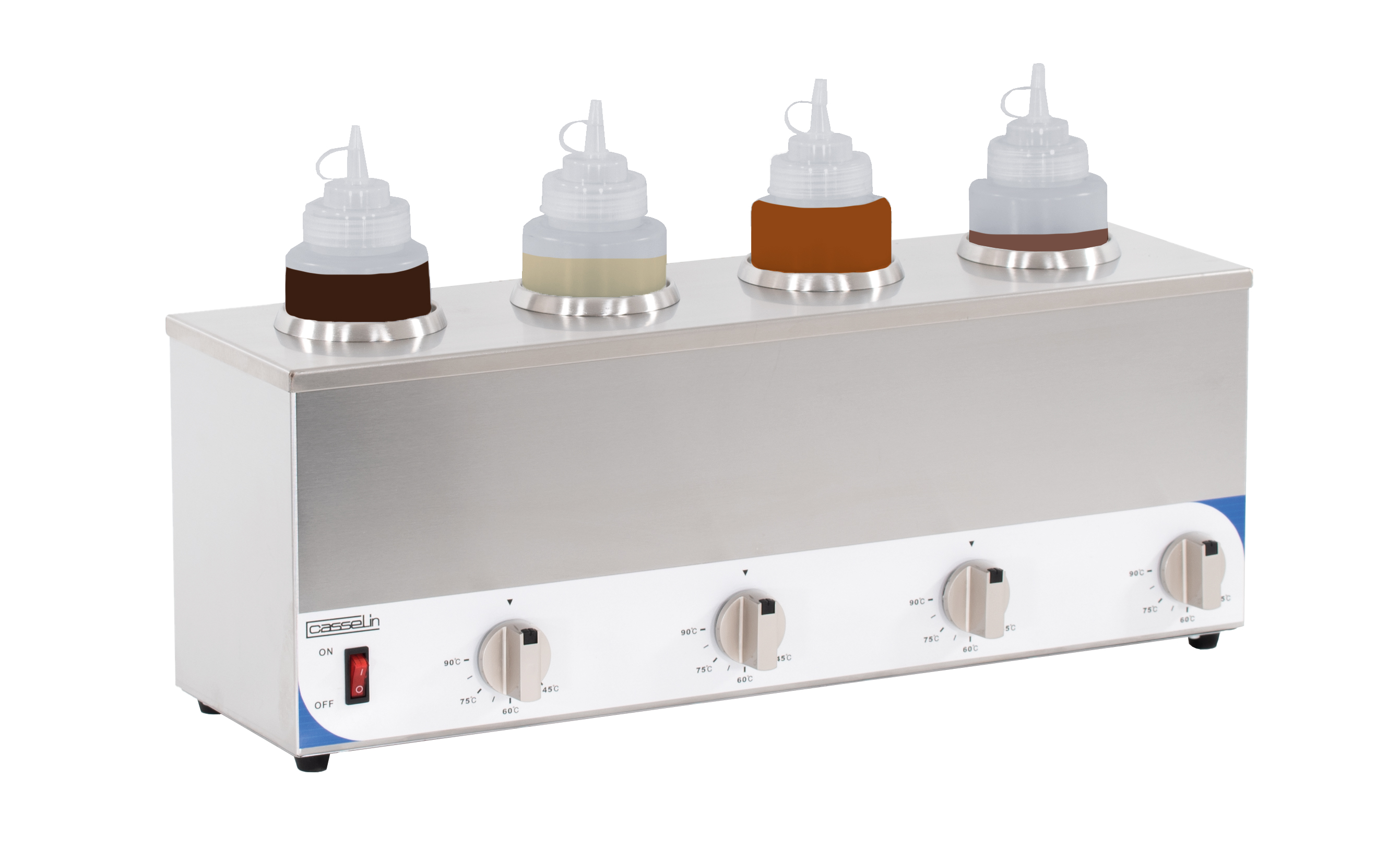 Sauzenwarmer met 4 Flacons