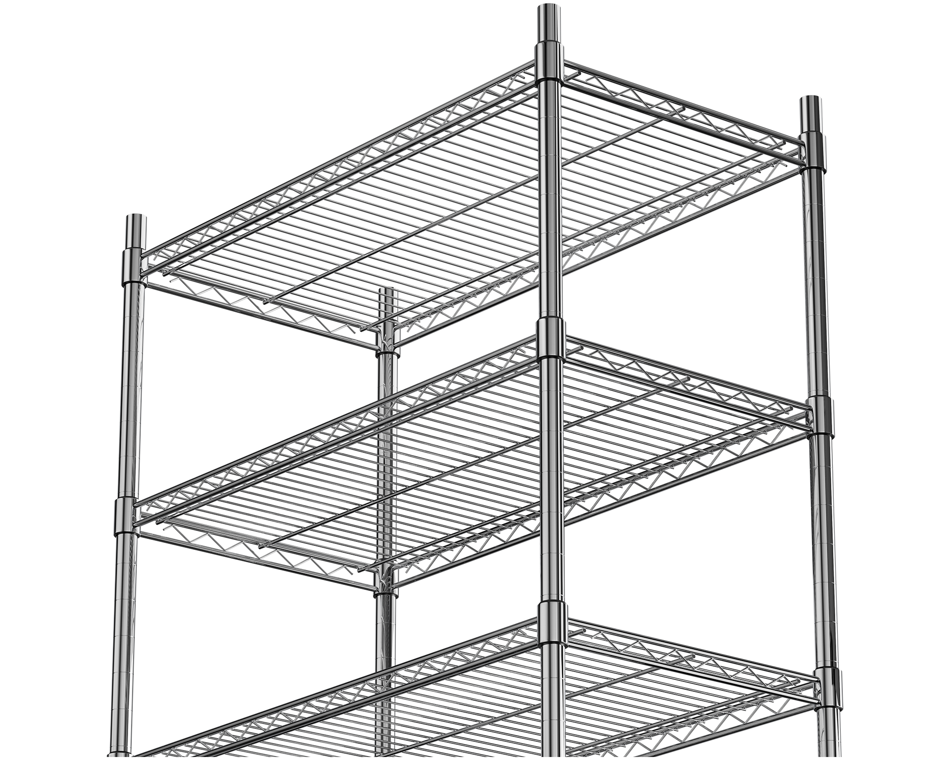 Stellingkast - 5 Schappen - Chroom - 910x455x(h)1810mm