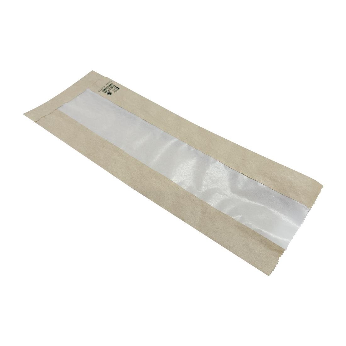 Fiesta Kompostierbare Baguette-Tüte mit Pergamentfenster 300x100x60mm (1000 Stück)