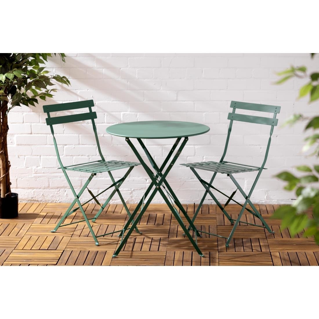 Bolero Perth bosgroene trottoirstijl ronde tafel 600 mm