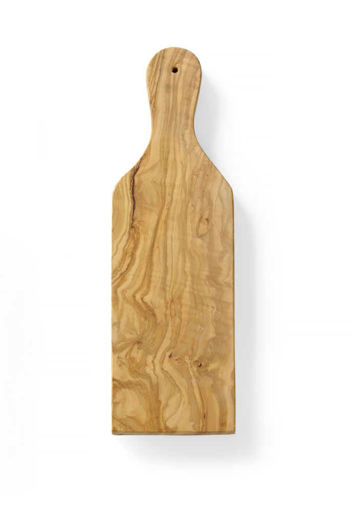 Serveerplank, olijfhout, rechthoekig, met handvat | 350x120x(h)18mm
