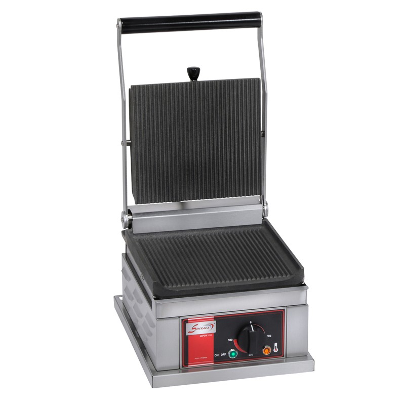 Grill panini simple - Petit modèle - 2 plaques rainurées - PPM1