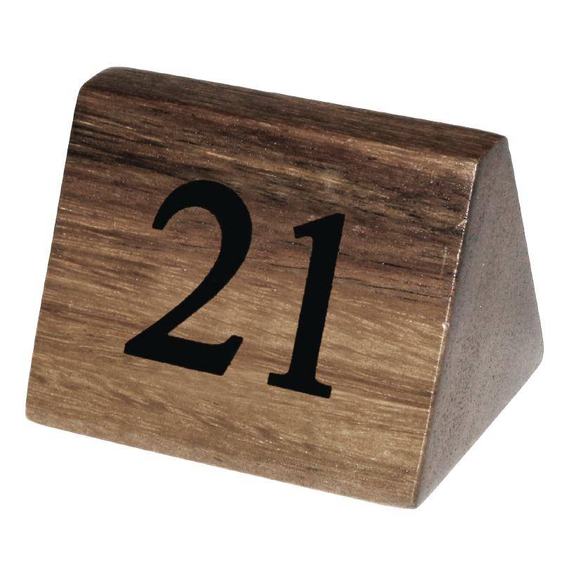 Tischnummernschilder 21-30 | Akazienholz | 10 Stück