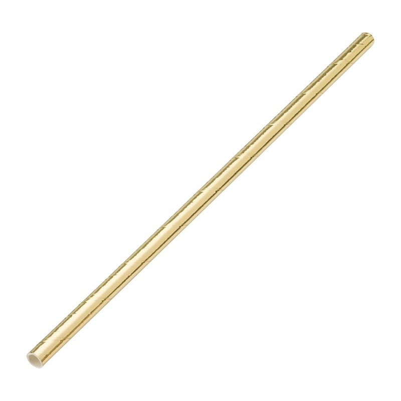 Utopia biologisch abbaubare Strohhalme - Goldfarbe 200mm - 250 Stück